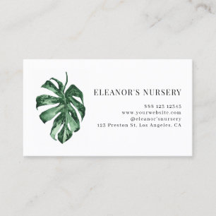 Watercolor Variegated Monstera Tropical Nursery Business Card