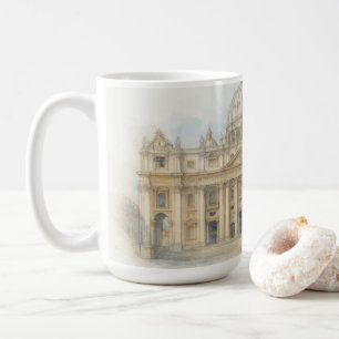 Watercolor Vatican   St. Peter’s Basilica Italy  Coffee Mug