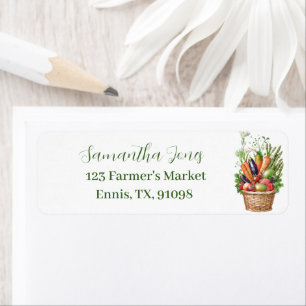 Watercolor Vegetable & Fruits Return Address Label