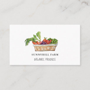 Watercolor Vegetable on White Business Card