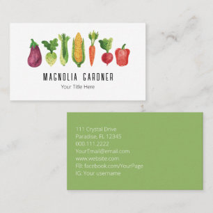 Watercolor Vegetables  Business Card