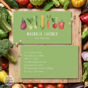 Watercolor Vegetables Organic Garden Farmer Market Business Card