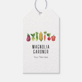 Watercolor Vegetables Organic Garden Farmer Market Gift Tags