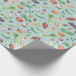 Watercolor Veggies & Spices Pattern Wrapping Paper