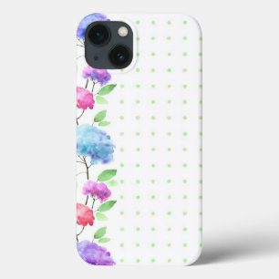 Watercolor vertical seamless pattern border iPhone 13 case