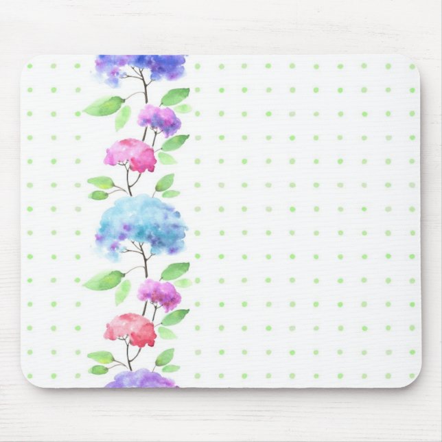 Watercolor vertical seamless pattern border mouse mat (Front)