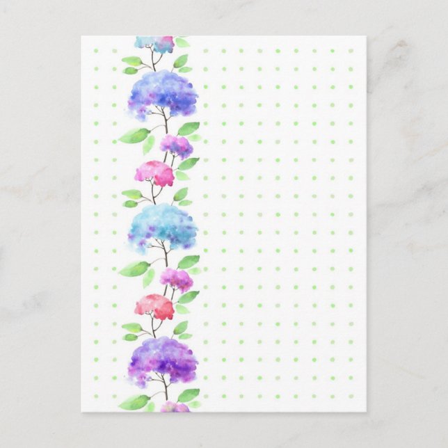 Watercolor vertical seamless pattern border postcard (Front)