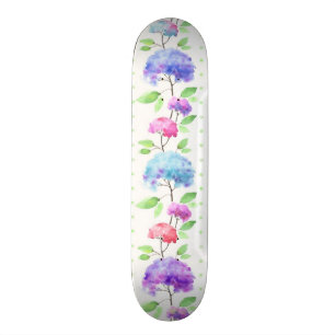 Watercolor vertical seamless pattern border skateboard