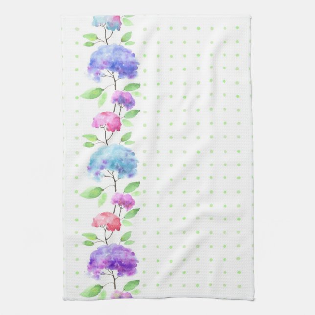 Watercolor vertical seamless pattern border tea towel (Vertical)