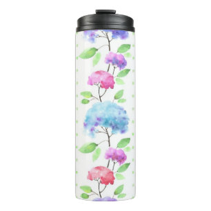 Watercolor vertical seamless pattern border thermal tumbler