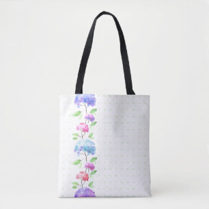 Watercolor vertical seamless pattern border tote bag