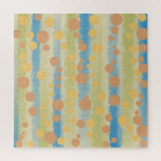 Watercolor Vertical Striped Polka Dots  Jigsaw Puzzle (Vertical)