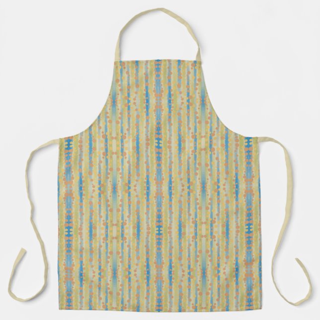 Watercolor Vertical Striped Polka Dots Pattern  Apron (Front)