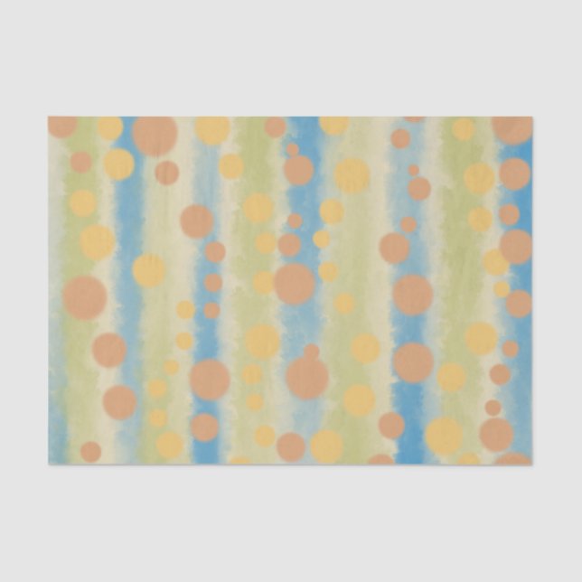 Watercolor Vertical Striped Polka Dots  Tissue Paper (Front)