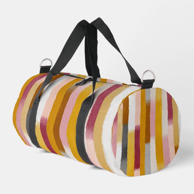 Watercolor Vertical Stripes Seamless Duffle Bag (Left Corner)