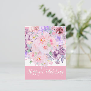Watercolor Vibrant Floral Bouquet Custom Holiday Card
