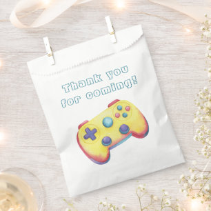 Watercolor Video Game Kids Birthday Favour Bags