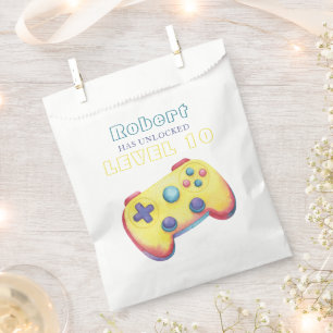 Watercolor Video Game Kids Birthday Favour Bags