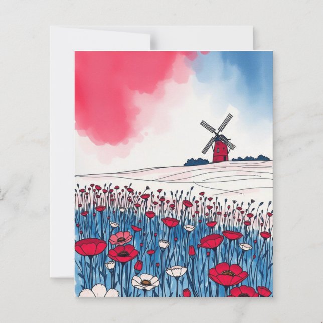 Watercolor View of Windmill (Front)