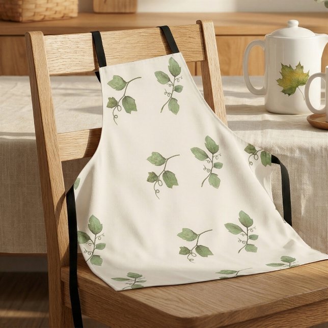 Watercolor Vine Thanksgiving Kitchen Apron (Creator Uploaded)