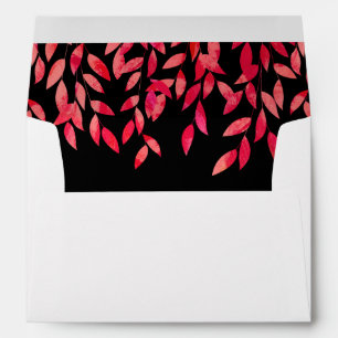 Watercolor Vines Leaves Lined Envelope