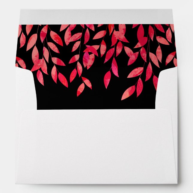 Watercolor Vines Leaves Lined Envelope (Back (Bottom))
