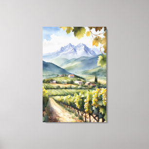 Watercolor Vineyard Canvas Print