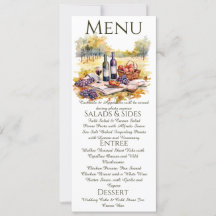 Watercolor Vineyard Menu Card