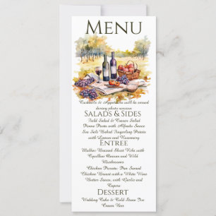 Watercolor Vineyard Menu Card