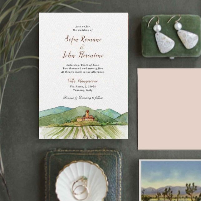 Watercolor Vineyard Napa Sonoma California Invitation (Creator Uploaded)
