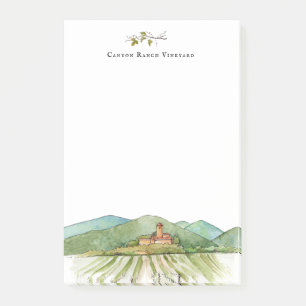 Watercolor Vineyard Vinery Post-it Notes