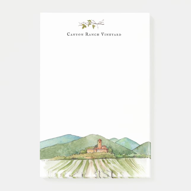 Watercolor Vineyard Vinery  Post-it Notes (Front)