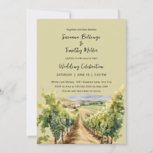 Watercolor Vineyard with RSVP wedding invitation