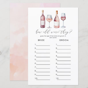 Watercolor Vino Before Vows Bridal Shower Games