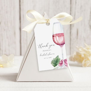 Watercolor Vino before Vows Bridal Shower Gift Tags