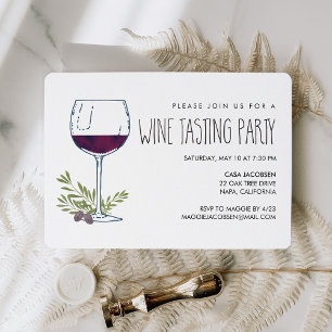 Watercolor Vino Wine Tasting Party Invitation