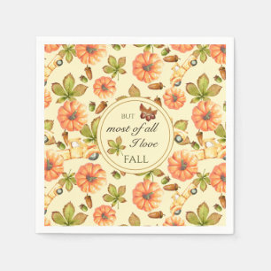 Watercolor Vintage Autumn Pattern Napkin