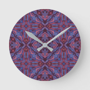 Watercolor Vintage Azulejo Spanish Tile Round Clock
