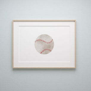 Watercolor vintage baseball ball poster