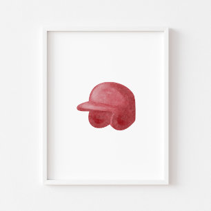 Watercolor vintage baseball cap poster