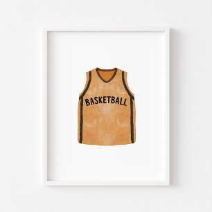 Watercolor vintage basketball uniform  poster