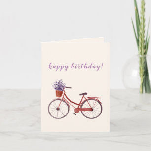 Watercolor Vintage Bicycle with Lavender  Card