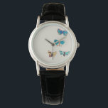 Watercolor vintage blue butterflies. Odilon Redon  Watch<br><div class="desc">Watercolor vintage blue butterflies by Odilon Redon.</div>