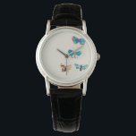 Watercolor vintage blue butterflies. Odilon Redon  Watch<br><div class="desc">Watercolor vintage blue butterflies by Odilon Redon.</div>
