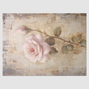 Watercolor vintage blush roses gold foil ornaments tissue paper