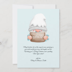 Watercolor Vintage Christmas Winter Gnome Holiday Card