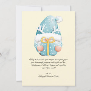 Watercolor Vintage Christmas Winter Gnome Holiday Card