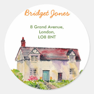 Watercolor Vintage Cottage Address Label