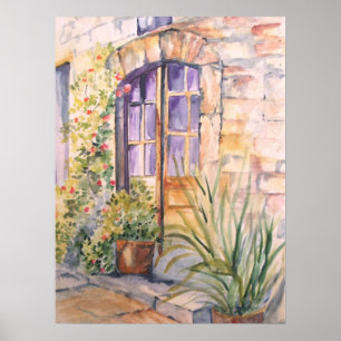  Watercolor vintage doorway Poster