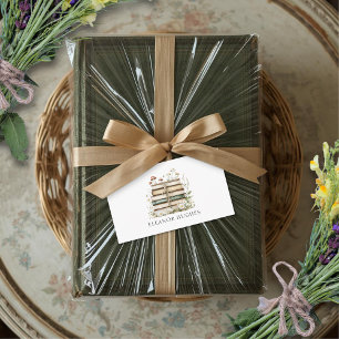 Watercolor Vintage Floral Books Personalized Enclosure Card